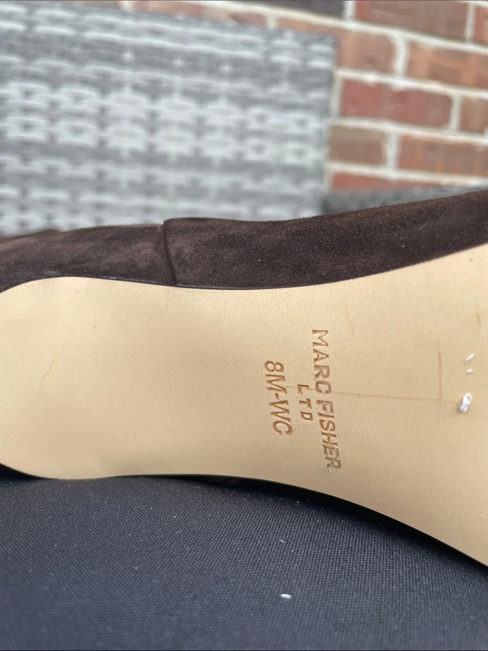 Marc Fisher Brown Suede Knee high Boots wide calf